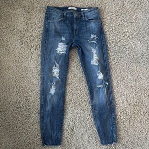 Guess Dark Blue Distressed Skinny Jeans